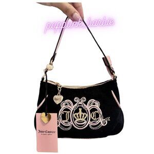 Juicy Couture Lovers Club‎ Shoulder Bag to Wristlet Liquorice Pink Diamon…